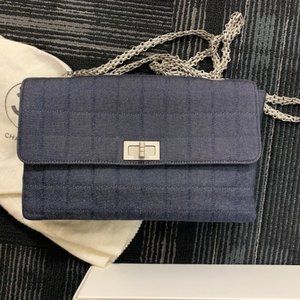 Chanel Quilted Denim Handbag, c. 2000-02
